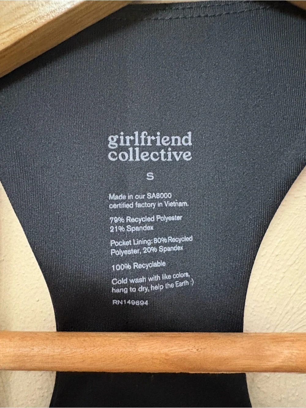 Girlfriend Collective Paloma Racerback Dress Black Size Small - Picture 8 of 8
